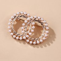 XSB032 - Double Ring Pearl Brooch